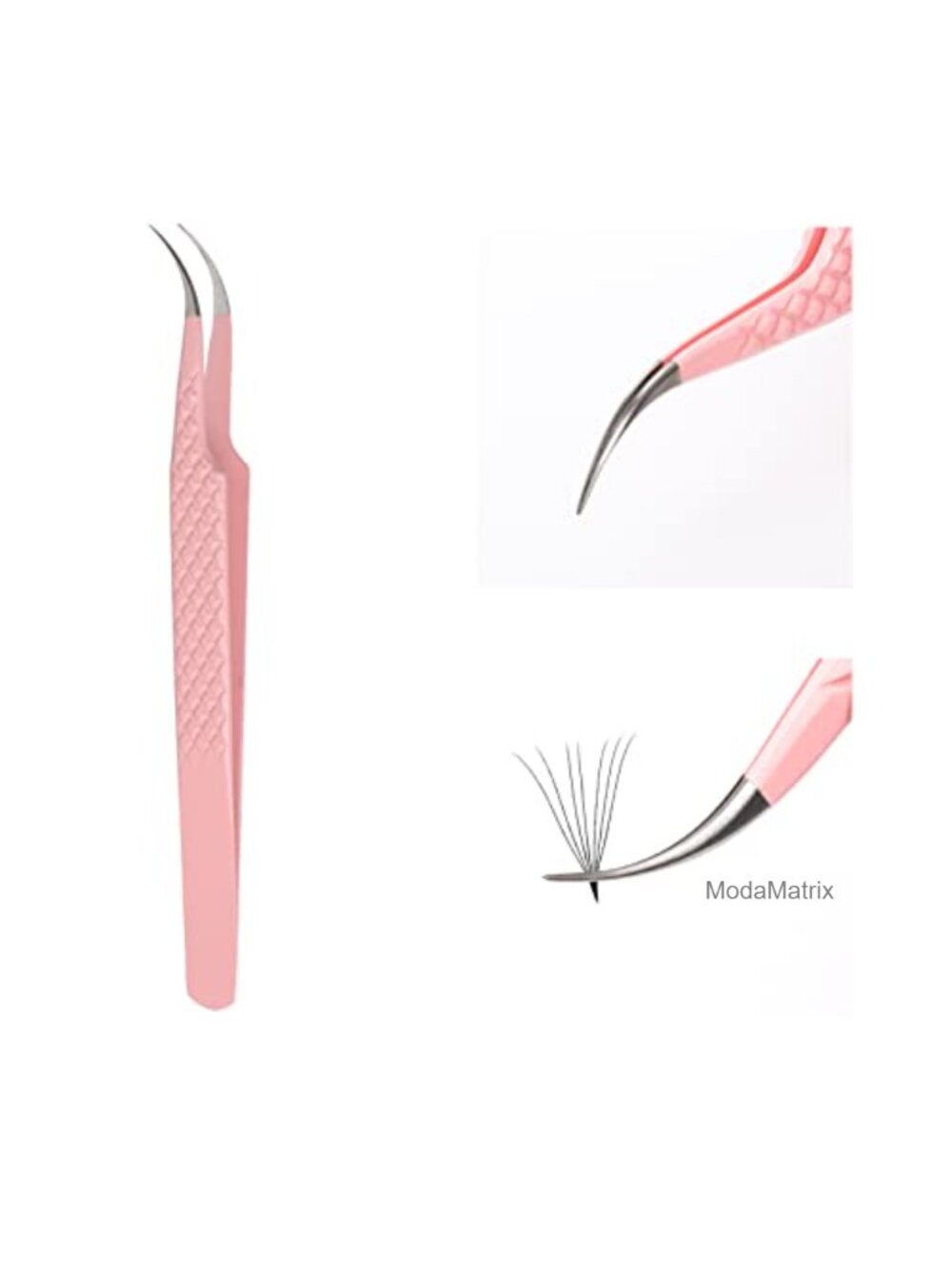 Precision Curved Tip Eyelash Extension Tweezers Stainless Steel Isolation Volume